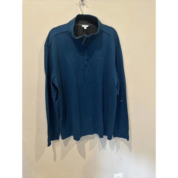 Calvin Klein Blue Men's‎ Cotton Quarter Zip Pullover Sweater Size XXL  F0281 - Picture 1 of 10